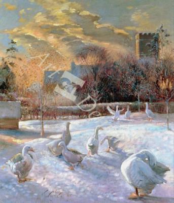 láminas y lienzos de  First Light, 1994 (oil on canvas)