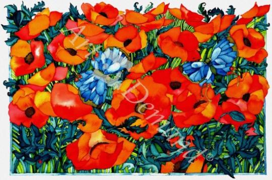láminas y lienzos de  Poppies, 1998 (w/c on paper)