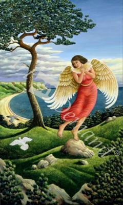 láminas y lienzos de  The Winged Robe Legend Higaromo, 1998 (oil on canvas)