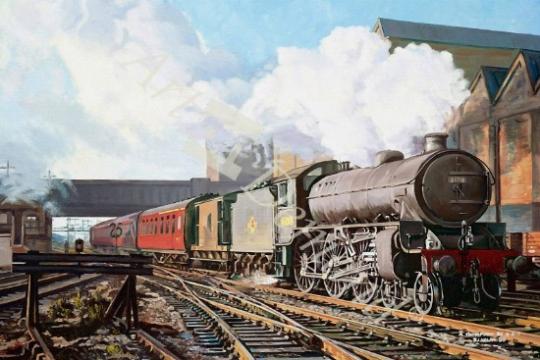 láminas y lienzos de  A  Thompson  B1 Class Moving Empty Stock on a Cold Febru