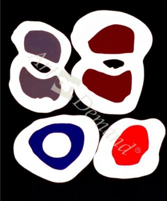 láminas y lienzos de  Cross-Cut, 1998 (acrylic on canvas)