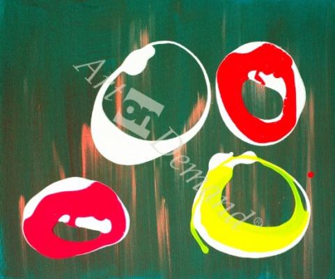 láminas y lienzos de  Young Flying Fish III, 1997 (acrylic on canvas)