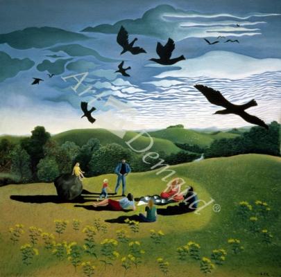 láminas y lienzos de  The Picnic, c.1986 (acrylic)
