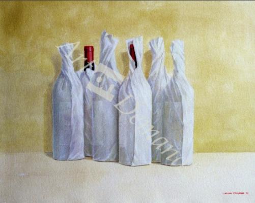 láminas y lienzos de  Wrapped Bottles, Number 2, 1990s (w/c on paper) (see 135