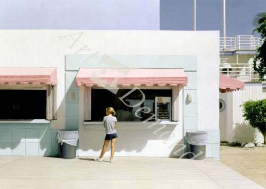 láminas y lienzos de  Girl in Miami, 1999 (oil on panel)