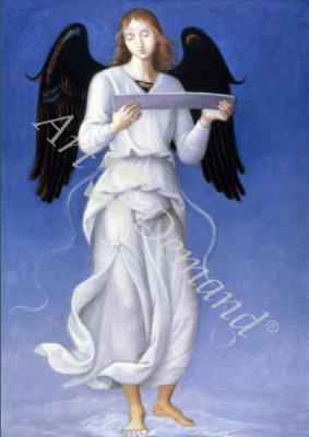 láminas y lienzos de  Perugino Angel (egg tempera on paper)