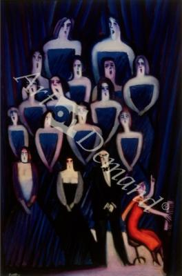 láminas y lienzos de  Dress Rehearsal, 1995 (oil on board)