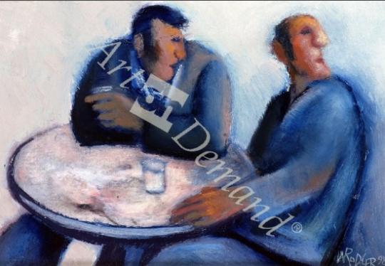láminas y lienzos de  French Cafe, 1998 (oil on board)