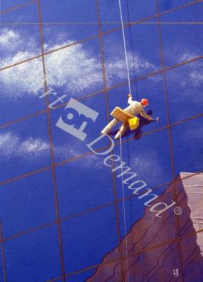 láminas y lienzos de Window Cleaner, 1990 (acrylic on paper)