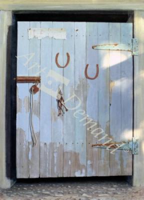 láminas y lienzos de Stable Door, 1990 (acrylic on paper)