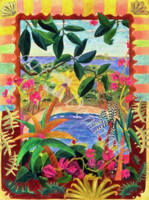 láminas y lienzos de Costa Rica a la Bahamia, 1994 (oil on paper)