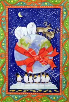 láminas y lienzos de The World (gouache on paper)