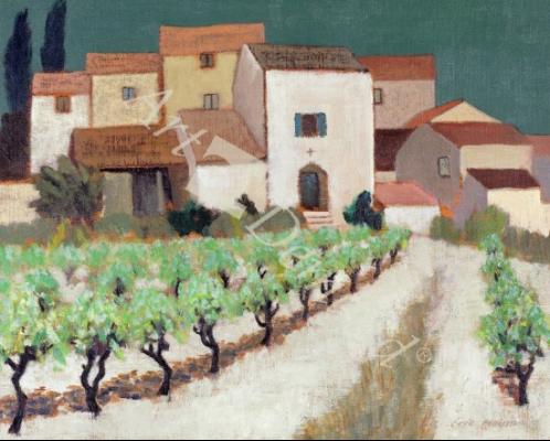 láminas y lienzos de Vineyard, Provence (oil on canvas)
