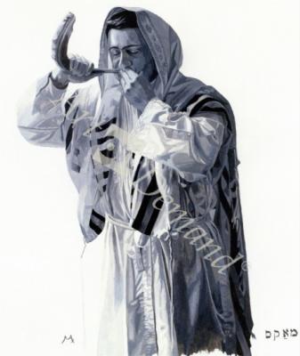 láminas y lienzos de Shofar, 2000 (w/c on paper)