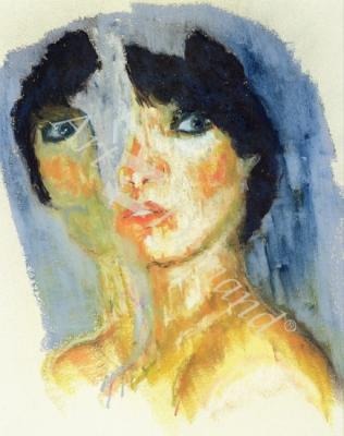 láminas y lienzos de  Splitting (pastel and oil pastel on paper)