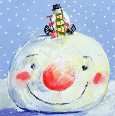 láminas y lienzos de  The Snowman s Head (gouache on paper)