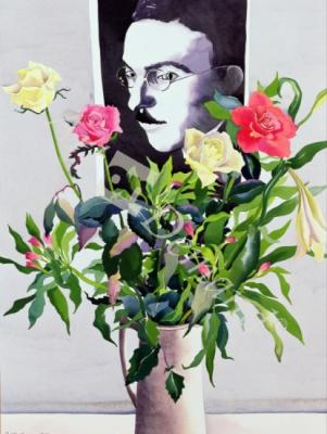 láminas y lienzos de  Fernando Pessoa (1888-1935), Roses and Lilies (w/c on pa