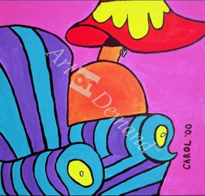 láminas y lienzos de  Cartoon Chair with Lamp, 2000 (acrylic on canvas)