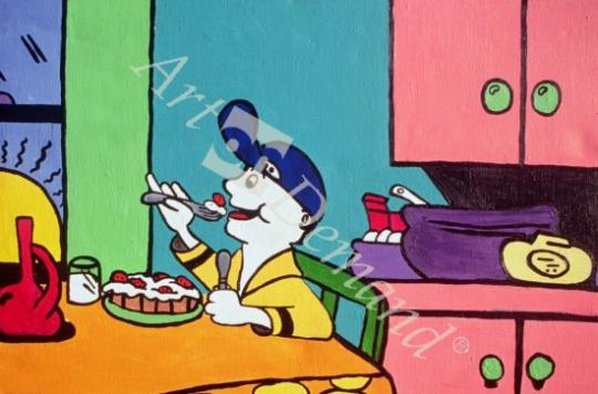 láminas y lienzos de  Boy with Baseball Cap (acrylic on canvas)