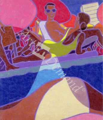 láminas y lienzos de  Across the Pool, 1997 (oil on canvas)
