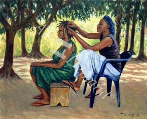 láminas y lienzos de  The Hairdresser, 2001 (oil on canvas)