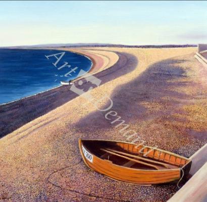 láminas y lienzos de  The Chesil Beach, 2000 (oil on board)
