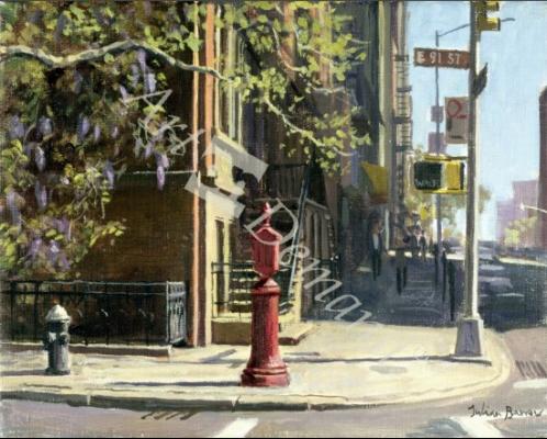 láminas y lienzos de  91st Street at Lexington Avenue (oil on canvas)