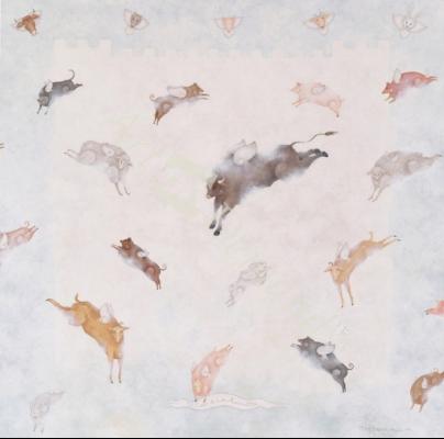 láminas y lienzos de  Animal Heaven, 1991 (oil on canvas)