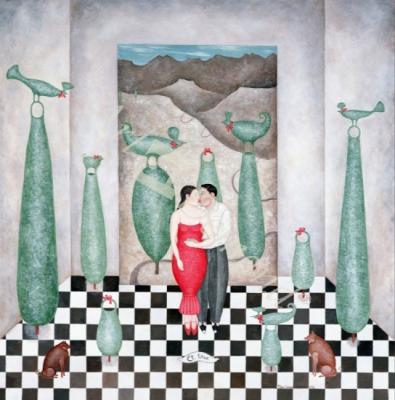 láminas y lienzos de  The Kiss, 1996 (oil on canvas)