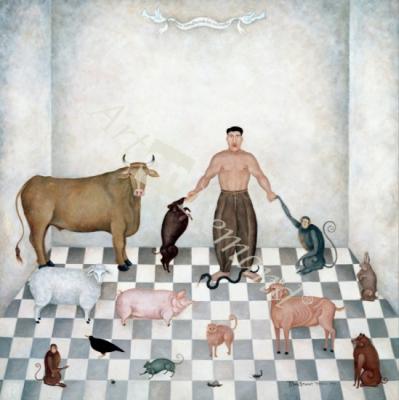 láminas y lienzos de  Adam Naming the Animals, 1993 (oil on canvas)