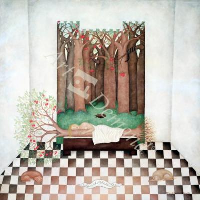 láminas y lienzos de  Eve Sleeping with the Tree of Wisdom, 1999 (oil on canva