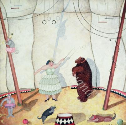 láminas y lienzos de  Lady with Dancing Bear, 1980 (oil on canvas)