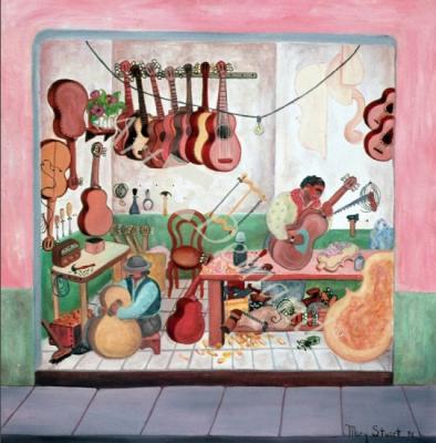 láminas y lienzos de  Guitar Store, 1976 (oil on canvas)