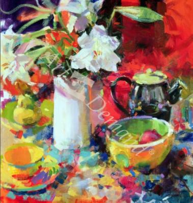 láminas y lienzos de  Lilies in Summer, 2000 (oil on canvas)