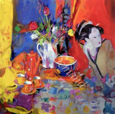 láminas y lienzos de The Magical Table, 2002 (oil on canvas)