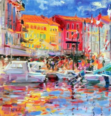 láminas y lienzos de Le Port de St Tropez, 2002 (oil on canvas)