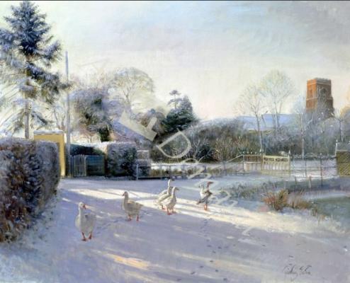 láminas y lienzos de Church Boundary, Bedfield (oil on canvas)