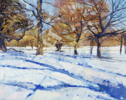 láminas y lienzos de  Winter, Richmond Park (oil on canvas)