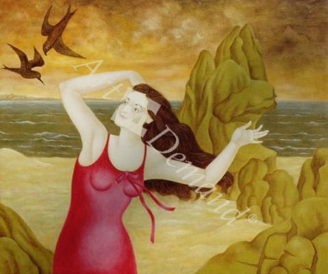 láminas y lienzos de  Flight II, 1998 (oil on canvas)