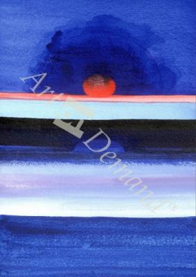 láminas y lienzos de  Seascape, Sunset, Helsinki, 1991 (acrylic on canvas)
