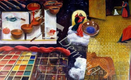 láminas y lienzos de  The Making of Vermilion, 2003 (oil on canvas)