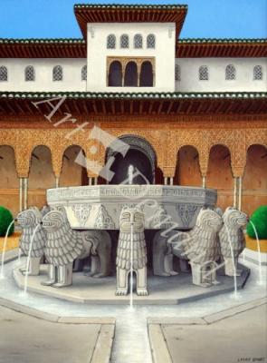 láminas y lienzos de  The Lion s Court (acrylic on linen)