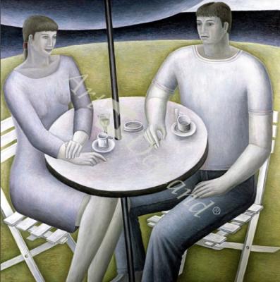 láminas y lienzos de  Man and Woman, 1998 (oil on canvas)