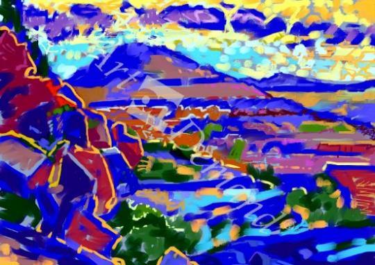 láminas y lienzos de  Land and Light, Sedona (computer art)