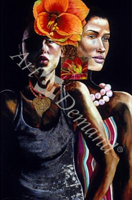 láminas y lienzos de  At the Club, 2003 (oil with metallic leaf on board)