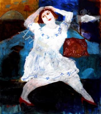 láminas y lienzos de The Red Shoes, 2004 (oil on board)
