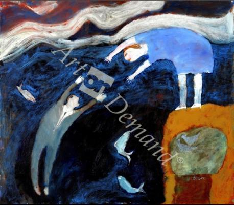 láminas y lienzos de Saving the Man from the Sea, 2003 (oil on board)