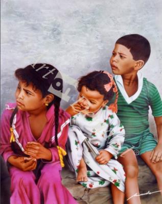 láminas y lienzos de 3 niños