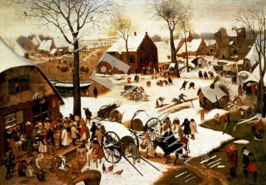 láminas y lienzos de  Census at Bethlehem, c.1566 (oil on panel)