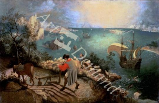 láminas y lienzos de  Landscape with the Fall of Icarus, c.1555 (oil on canvas)